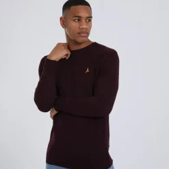 Discount Brave Soul Herre Theory Rundhals Trøje Blodrød Bordeaux