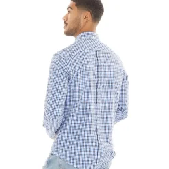 Online Ben Sherman Herre Three Gingham Langærmet shirts Blå