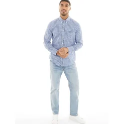 Online Ben Sherman Herre Three Gingham Langærmet shirts Blå