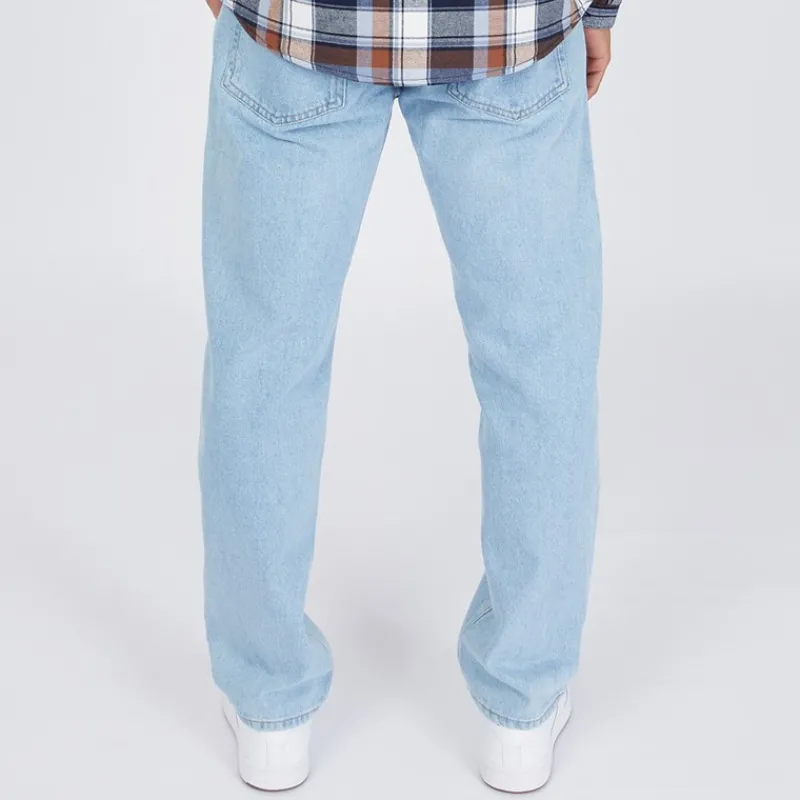 Outlet Crosshatch Herre Tillman Baggy Jeans Lys Vask Lyseblå