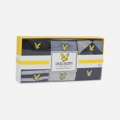 Sale Lyle And Scott Vintage Herre Timothy Seks Pak Strømper Med Gaveæske Peacoat/​Tempest/​Argyle/​Stripe/​Light Grey Marl/​Peacoat