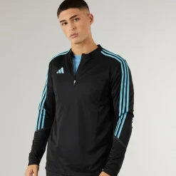 Outlet adidas Herre Tiro 23 Club 1/4 Zip Træningstop /Preloved Blå Sort