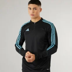 Outlet adidas Herre Tiro 23 Club 1/4 Zip Træningstop /Preloved Blå Sort