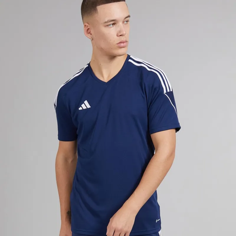 New adidas Herre Tiro 23 League T-shirt Team Navy Blue/Hvid