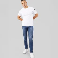 Discount Indicode Herre Tony Regular Fit Jeans Medium Indigo Mellemblå