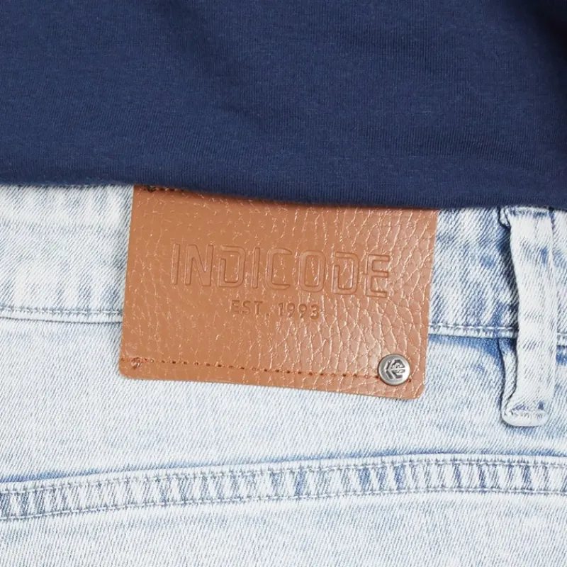 Sale Indicode Herre Tony Regular Fit Jeans Foam Blue Lys Bleget Blå