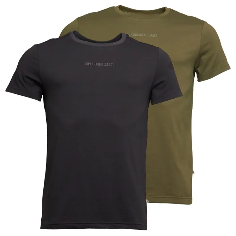 Best Copenhagen Legacy Herre To-pak T-shirts Hærgrøn/Antracit Flerfarvet