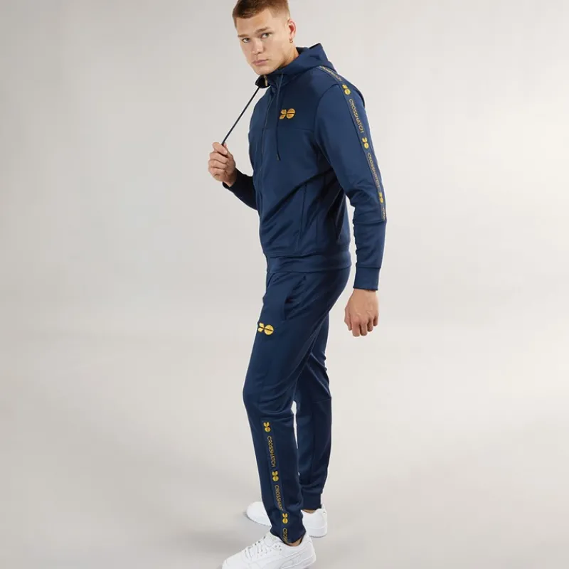 Crosshatch Herre Trackside Tricot Træningsdragt Navy Marineblå
