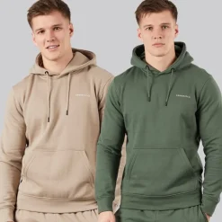 New Crosshatch Herre Traymax Hættetrøje Kakigrøn