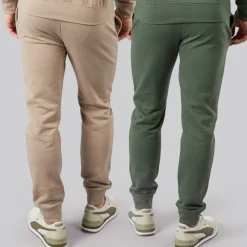 Sale Crosshatch Herre Traymax Joggingbukser To-pak Khaki/​Sten Flerfarvet