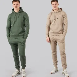 Sale Crosshatch Herre Traymax Joggingbukser To-pak Khaki/​Sten Flerfarvet