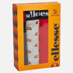 Best Ellesse Herre Tre Pak Boxer Trunks Sort/​Grå/​Rød Rød
