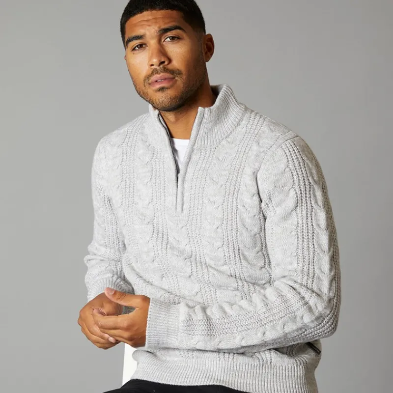 Discount French Connection Herre Trøjer beige Ecrufarvet Mergel