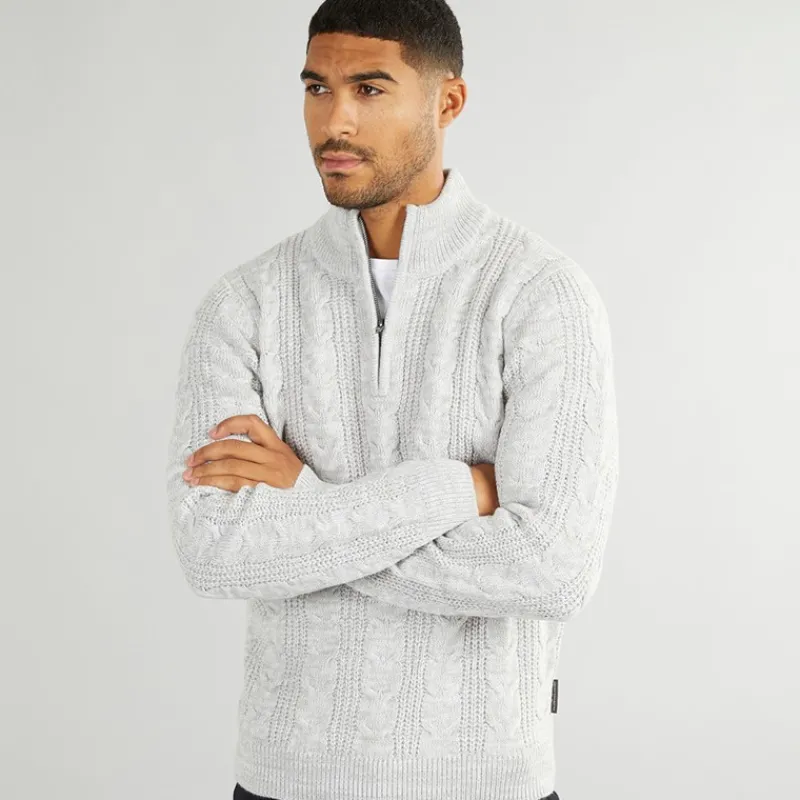 Discount French Connection Herre Trøjer beige Ecrufarvet Mergel