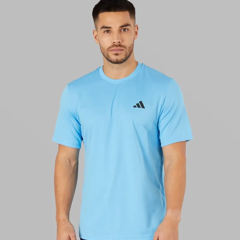 Sale adidas Herre Træn Essentiel Basis T-shirt Semi Blue Burst/Sort