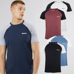Online Bench Herre Trova T-Shirts med 5-pak Sort/Blå/Burgunder Melange/Jeans Melange/Ecru Melange