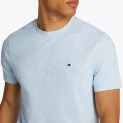 Hot Tommy Hilfiger Herre T-shirt med tekstur slub breezy blå