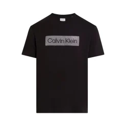 Online Calvin Klein Herre T-shirt med tekstur broderi CK Sort