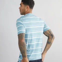 Sale Ben Sherman Herre T-shirt med tynde striber Petrol