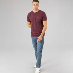 Sale Brave Soul Herre T-shirts 3-pak Navy/​Khaki/​Burgundy