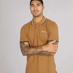 Clearance Ben Sherman Herre tvillingippede polo Light Brown