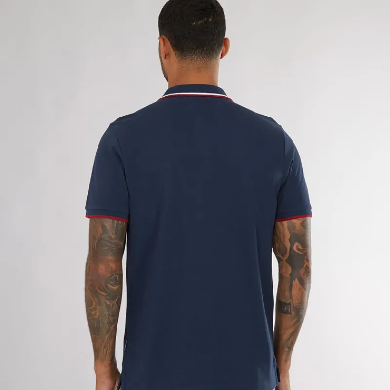 Hot Ben Sherman Herre tværstribet polo skjorte Dark Navy