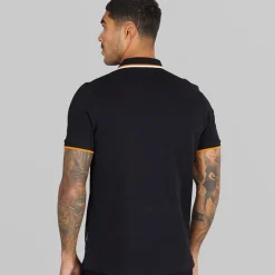 Online Ben Sherman Herre tværstribet polo skjorte Sort