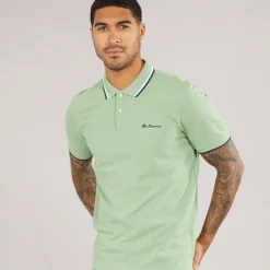 Sale Ben Sherman Herre Twin Tipped Polo Græs Grøn Grøn