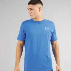 Under Armour Herre UA Sportstyle Venstre Bryst Kortærmet T-shirt Blå Atlantis/​Blå Rolig Blå
