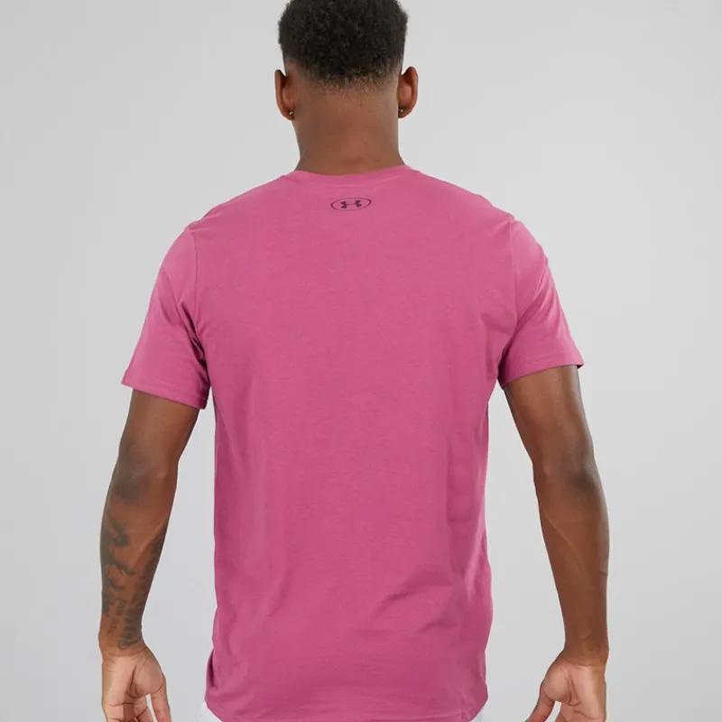 Best Under Armour Herre UA Sportstyle Venstre Bryst Kortærmet T-shirt Fuchsia Dusk / Mørk Maroon Lyserød