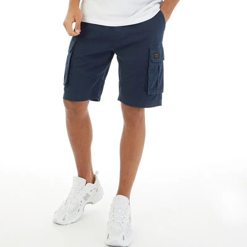 Clearance Closure London Herre Utility Cargo Shorts Blå Marineblå