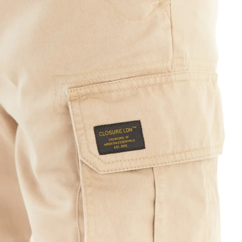 Sale Closure London Herre Utility Cargo Shorts Sten beige