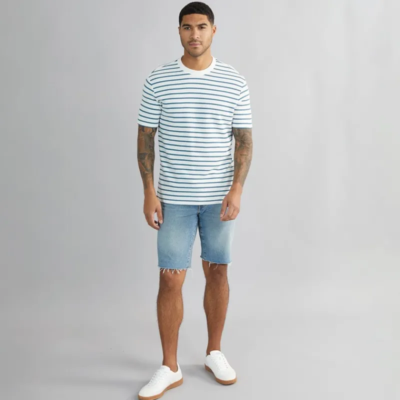 Ben Sherman Herre Vaffel Stribet T-shirt Snow White
