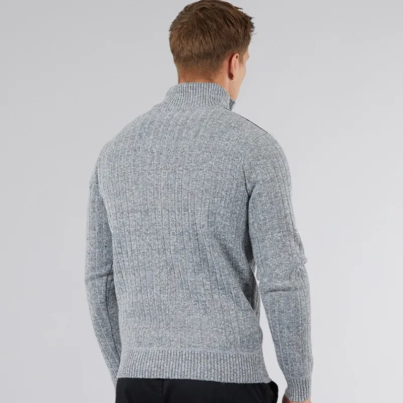 Hot Bench Herre Verto 1 / 4 Zip Funnel Neck Jumper Lys Grå Melering