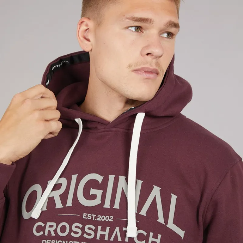 Crosshatch Herre Vintage Hættetrøje Rosin