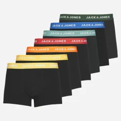 Discount JACK & JONES Herre Vito Ensfarvet Syv Pak Boxer Trusser Sort