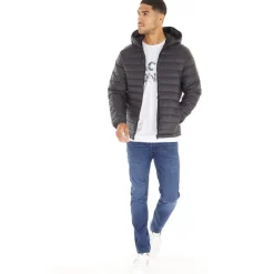 Clearance JACK & JONES Herre Wayne Hooded Puffer Jakke Sort