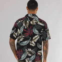 Hot ONLY & SONS Herre Wayne Kortærmet Viscose Skjorte Sort