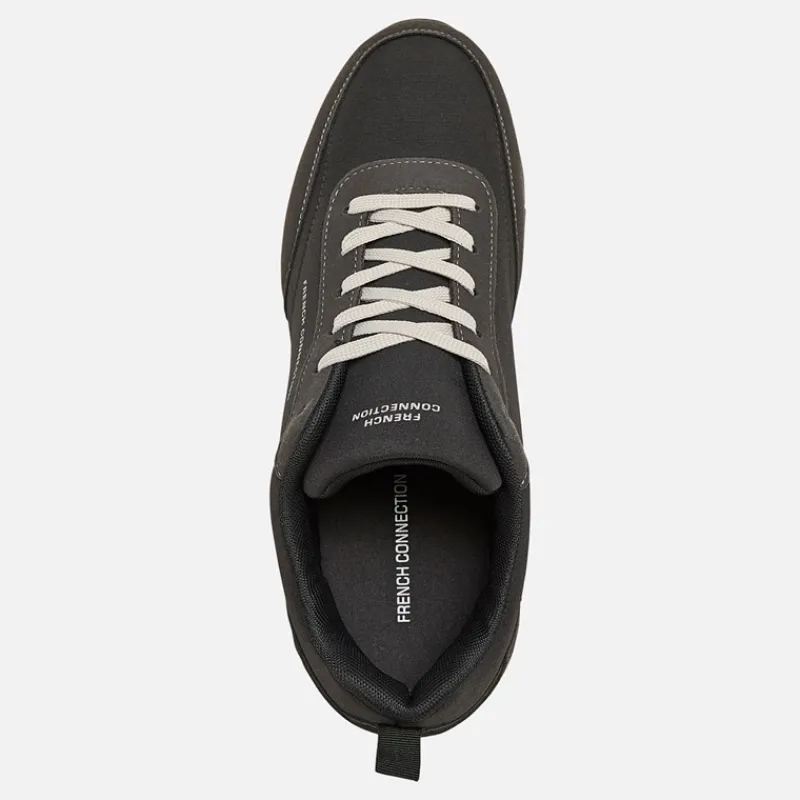 New French Connection Herre Wen Logo Sneakers Grå Meget Mørk Grå