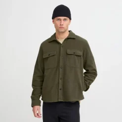 Sale Blend Herreskjorte Forest Night Mørk khaki