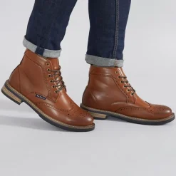 Sale Ben Sherman Herresko Templeton Brogue Støvler Brun Poleret Gyldenbrun
