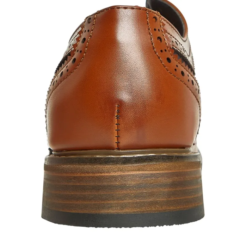 Clearance Ben Sherman Herresko Terrence Oxford Brogue Tan Burnish/Navy