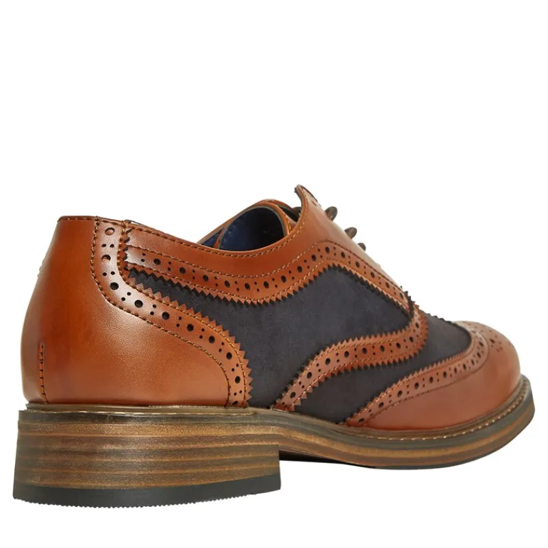 Clearance Ben Sherman Herresko Terrence Oxford Brogue Tan Burnish/Navy