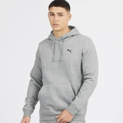 Clearance Puma Hættetrøje med lille logo Herre Essentials Mellemgrå Meleret Grå