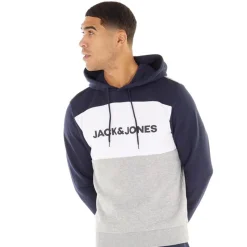 Clearance JACK & JONES Hættetrøje med logo i blokke Mørkeblå Blazer Marineblå