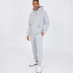 New Crosshatch Hættetrøje og Joggingbukser Sæt Grå Melange herre Grå Mergel