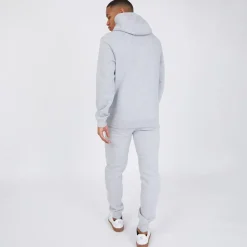 New Crosshatch Hættetrøje og Joggingbukser Sæt Grå Melange herre Grå Mergel