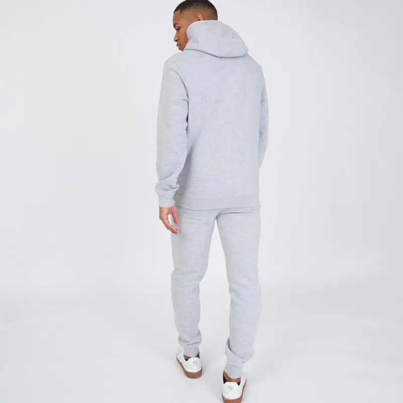 New Crosshatch Hættetrøje og Joggingbukser Sæt Grå Melange herre Grå Mergel