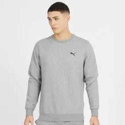 Discount Puma Hættetrøje til Herre Small Logo Crew Mellemgrå Meleret Grå