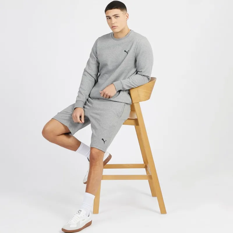 Discount Puma Hættetrøje til Herre Small Logo Crew Mellemgrå Meleret Grå